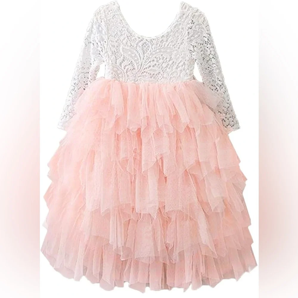 🧚 Backless A-line Lace Back Flower Girl Dress - Picture 3 of 7